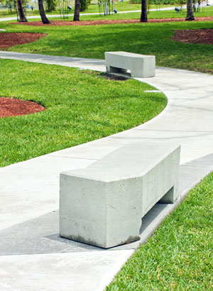 concrete path and bench